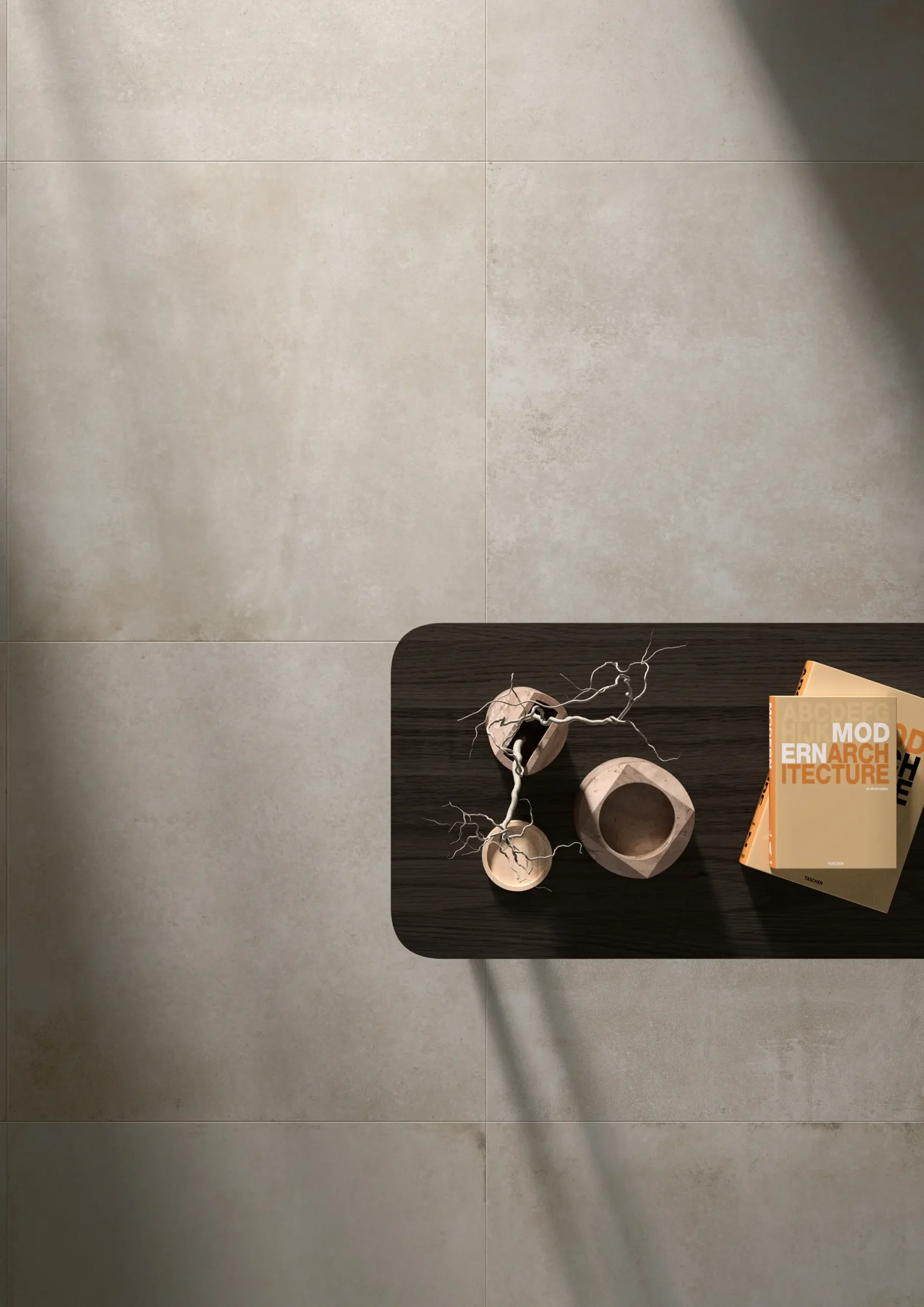Concrete effect tiles